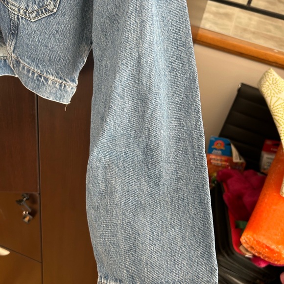 Zara Light Blue Denim Crop  Shirt Jacket - Picture 4 of 6